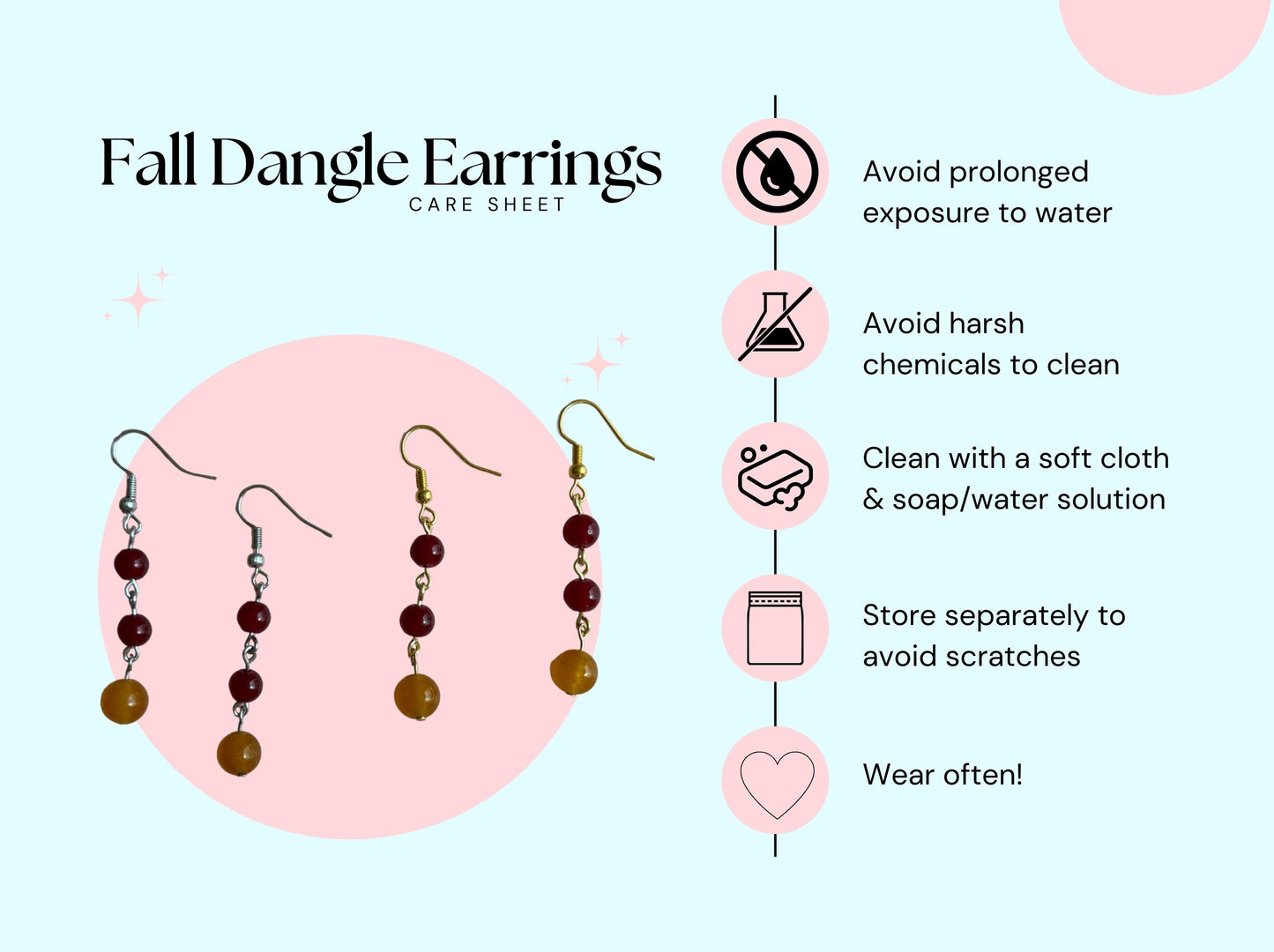 Fall Dangle Earrings | Red and Orange Earrings | Autumn Jewelry