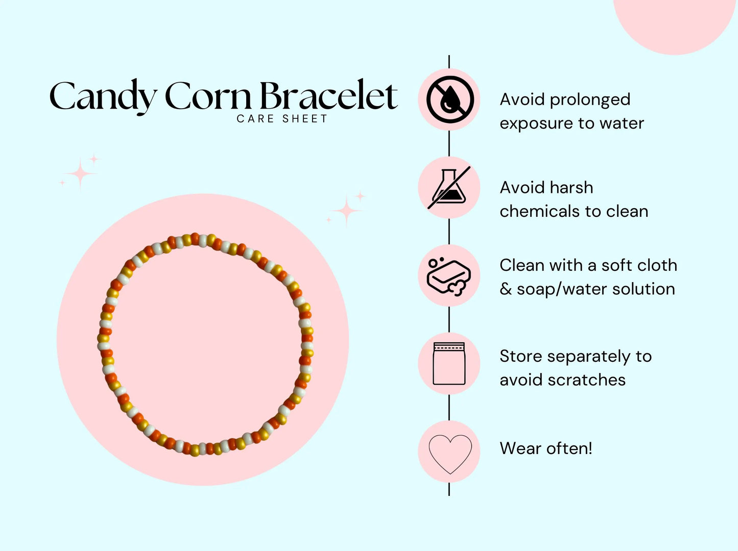 Candy Corn Halloween Stretchy Bracelet | Seed Bead Beacelet | Orange, Yellow, and White Bracelet