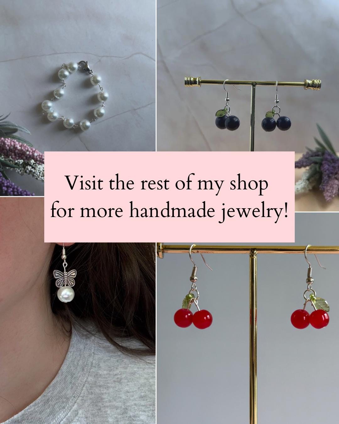 Butterfly Bellflower Drop Earrings: Cottagecore Fairycore Dangle Jewelry