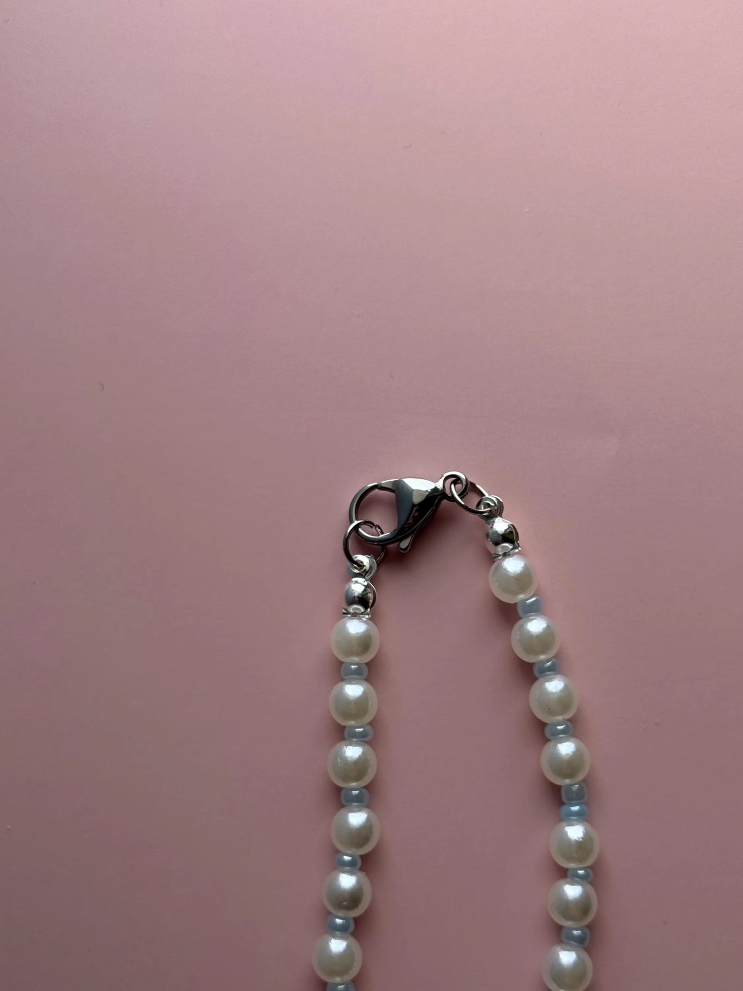 Blue and Pearl Jewelry Set | Handmade Loop Earrings & Matching Bracelet | Dainty Beaded Gift for Her |  Kawaii Aesthetic  Minimalist Jewelry