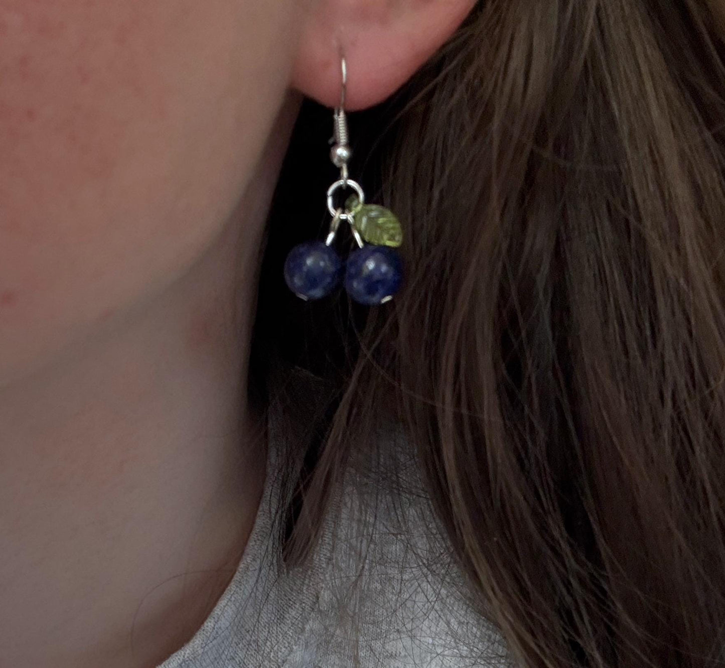 Blueberry Earring & Necklace Set | Fruit Jewelry | Summer Jewelry | Gift Set for Her