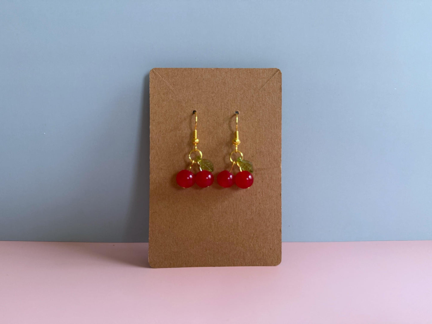 Cherry Earring & Necklace Set | Fruit Jewelry | Summer Jewelry | Gift Set for Her