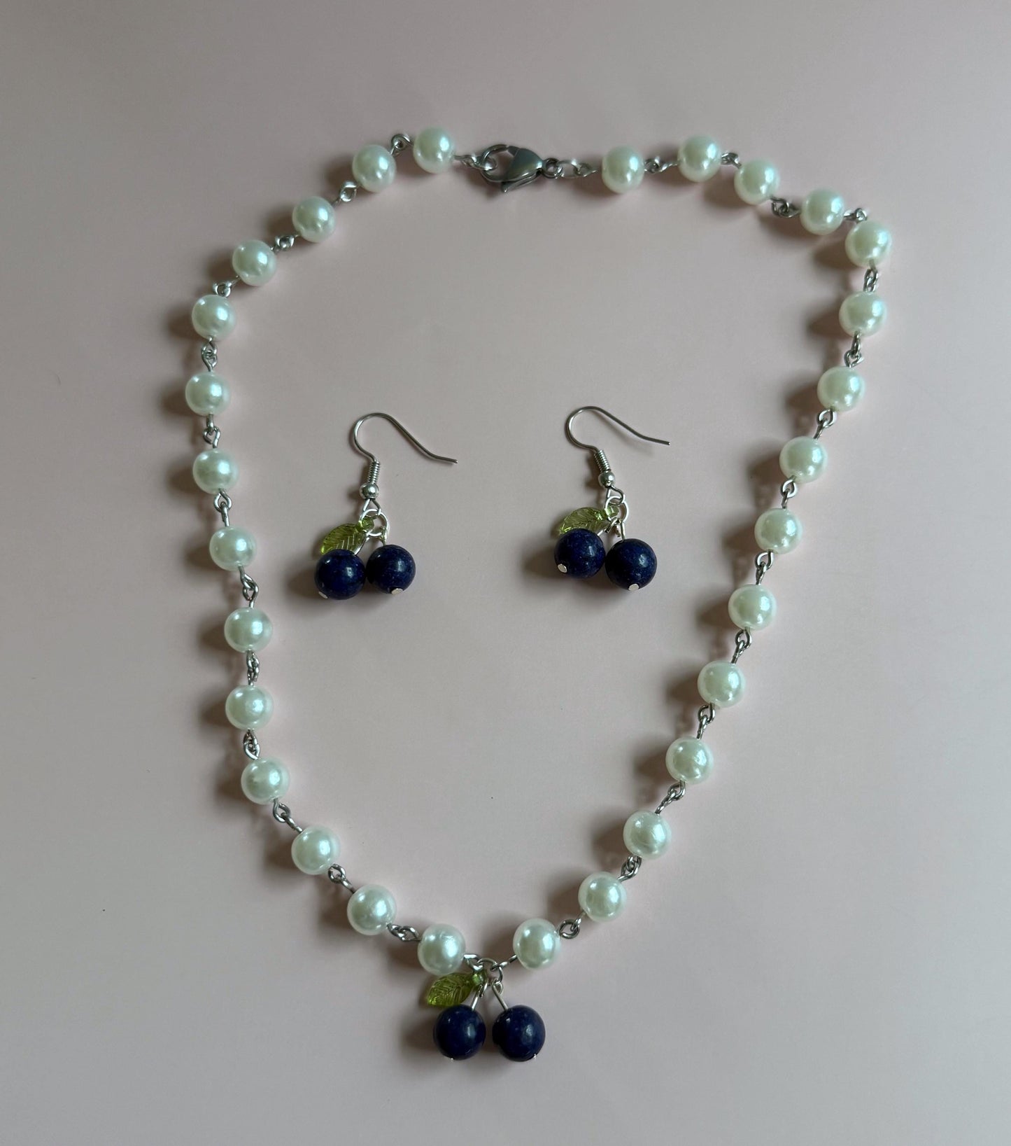 Blueberry Earring & Necklace Set | Fruit Jewelry | Summer Jewelry | Gift Set for Her