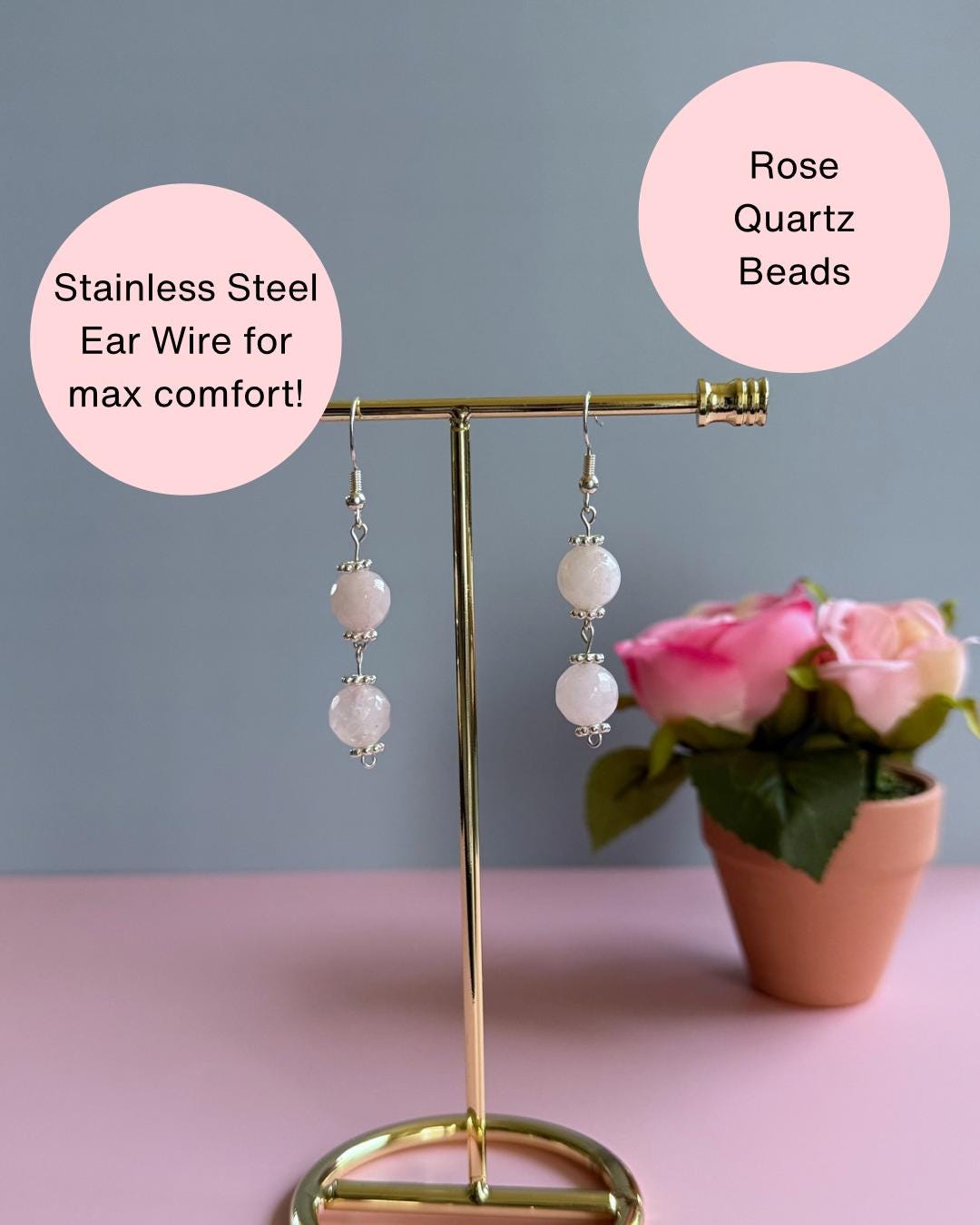 Rose Quartz Earrings
