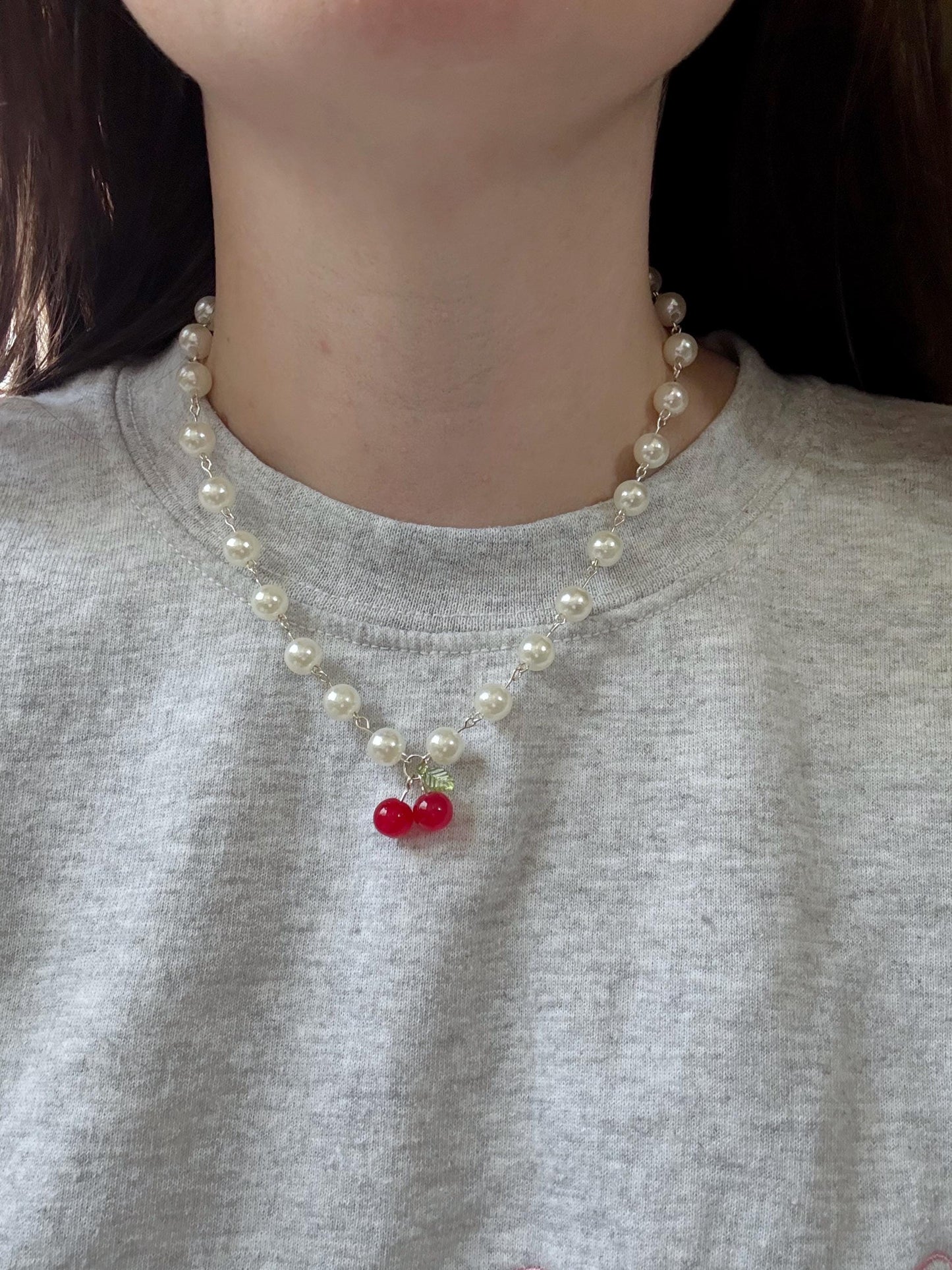 Cherry Earring & Necklace Set | Fruit Jewelry | Summer Jewelry | Gift Set for Her