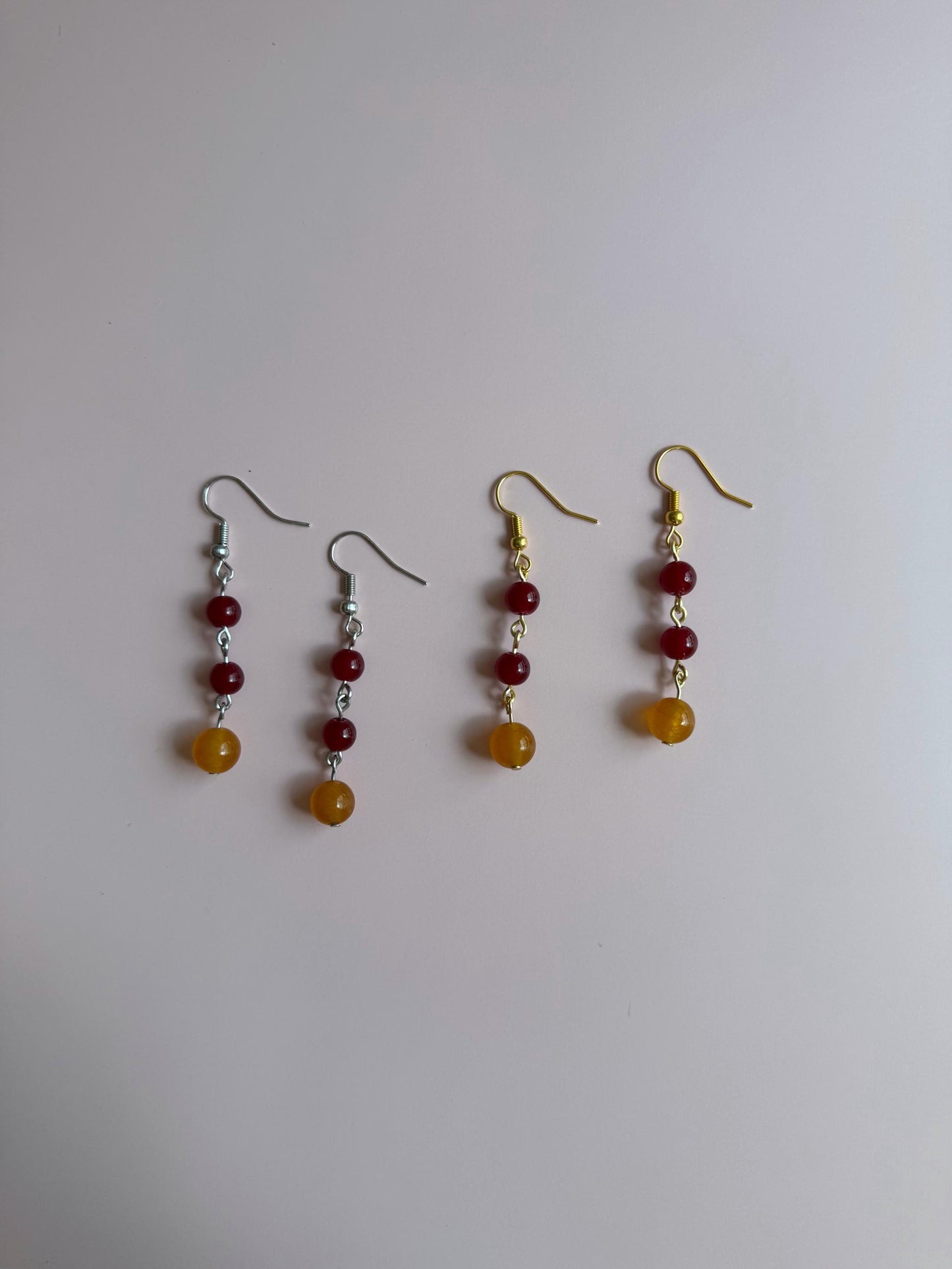 Fall Dangle Earrings | Red and Orange Earrings | Autumn Jewelry